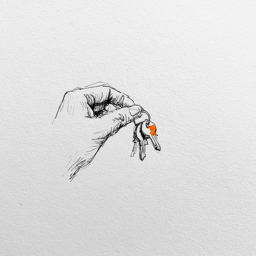 Midjourney result: small atmospheric sketch on heavily textured paper